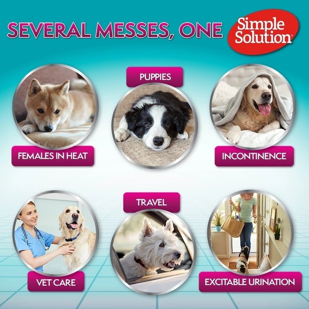 Simple Solution NIP 30 Count Disposable Female Dog Diapers Sz Large/XL (18-27in) - Picture 7 of 8